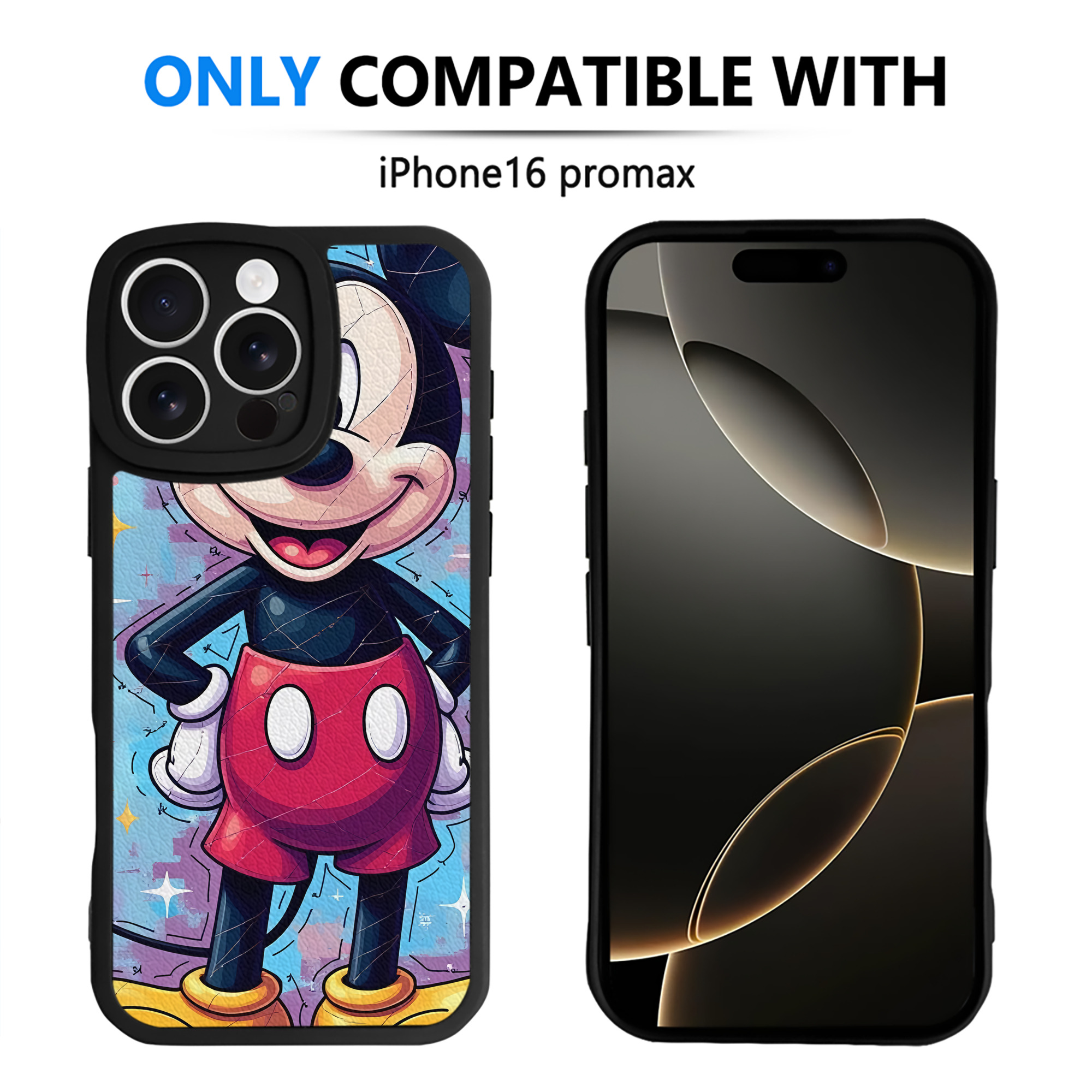 （画像用） ミッキーマウス Mickey Mouse 【iPhone 16シリーズ対応】シリコンスマホケース（レザー調） 材質：シリコン